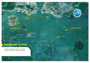 Map of Halong Heli Tour 12 Minutes