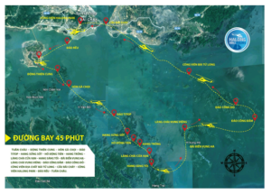 Map of Halong Heli Tour 40 Minutes